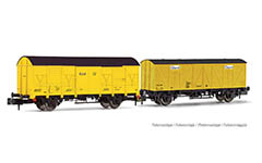 021-HN6517 - N - 2-tlg. Gedeckte Güterwagen-Set, 2-achisig, AZVI, Ep. V-VI